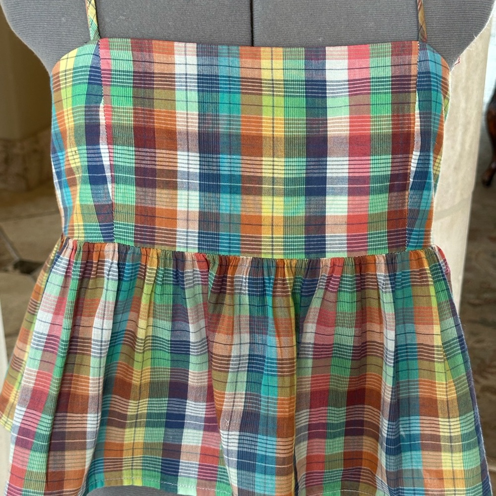 Lucky Brand Rainbow Plaid Peplum Camisole